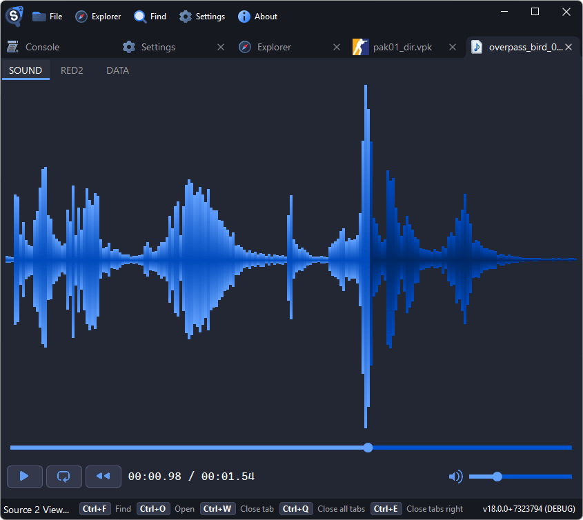 Audio player with waveform visualization